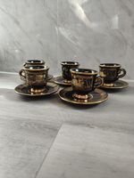 5 Piece Handmade 24c Greek Espresso Teacup Set