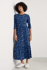 Seasalt Women's Regular Tor View Jersey Dress Floral Cutout Ink