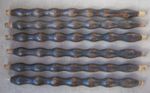 6  Antique Hardwood Wavy Spindles