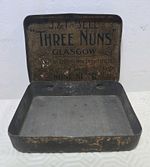 Vintage 1910 J&F Bell Three Nuns Tobacco Tin Glasgow Scotland Empty Collectable