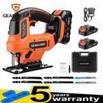 Cordless Jig Saw Electric jigsaw with 21V 2x Li-Ion Battery and Charger + Blade