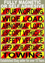 REFLECTIVE CHEVRONS MAGNETIC OR STICKER 60cm x 10cm Choose your own wording OR..