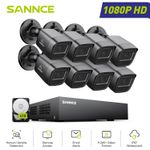 SANNCE 1080P CCTV Camera System 4 8CH 2MP 5IN1 Video DVR Night Vision Security