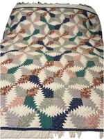 Beautiful Hand Stitched Vintage Pineapple Quilt Excellent Cond. 83” X 83”