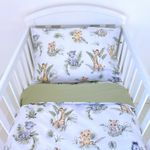 Baby Jungle Animals 100% Cotton Cot or Cot Bed Bedding Set – Reversible