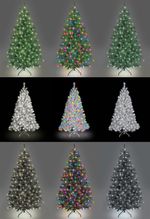 Pre Lit Christmas tree LED Lights Pine Bushy Outdoor XMAS Home Decoration 4-12FT