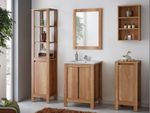 Bathroom Furniture Set 5 Unit 600 Vanity Sink Storage Cabinet Mirror Oak Classic