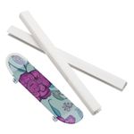 2Pcs Skateboard Deck Guards Protector Long Board Edge Protection(11.8", White)