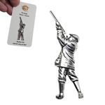 Shooter Pin Badge Pewter Shotgun Game Hunting Shooting Sports Skeet Brooch Gift