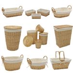 JVL Acacia Willow Hand Crafted Storage Baskets - Honey for Bedrooms and Lounge