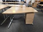 Senator Office Wood Desk, Left Hand with FREE Mobile Lockable Pedestal - 120cm