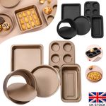 5pc Baking Set Non-Stick Cake Tin Loaf Pan Pizza Tray Muffin Cupcake Bakeware