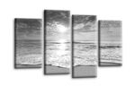 Seascape Wall Art Grey White Living Room Bedroom Landscape Split Canvas Picture