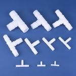 Plastic T-Piece Barbed Connector Pipe Hose Joiner Tubing Fittings Air Fuel Water