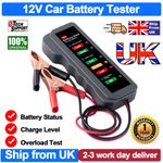 12V Car Battery Tester Alternator Charge Status Overload Health Diagnostic Tool