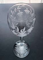 Cascade/ Fuchsia Design Goblet 11 oz (All Dull Cutting )Ex Stuart Engraver