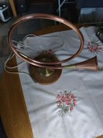 Antique Mounted  Copper French Hunting Horn converted to a Table Lamp Man Cave