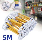 5m outdoors Emergency Fire Escape Ladder Soft Rope to Deploy W/ Hooks Portable