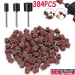 384PCS Drum Sanding Kit For Grit Nail Drill Bits Dremel Accessories Rotary Tool