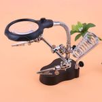 3.5/12X Helping Hand LED Magnifying Glass Clamp Stand Soldering Weld HolderTool
