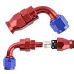 2Pcs AN 4/6/8/10/12 Straight/Elbow 0/45/90/120/80 Degree PTFE Fuel Hose Fitting