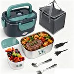 1.5L 60W Electric Lunch Box Heated, Dual Voltage 12V 220V with UK Plug UK