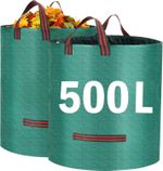 2X 500L Large Garden Waste Bags Refuse Heavy Duty Sacks Grass Leaves Rubbish Bag