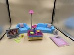 Vintage Mattel Barbie Living Room Furniture Sofa Chair TV Video Lamp Table 2002