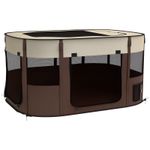 PawHut Portable Dog Pen Brown, Refurbished