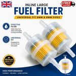 Inline Fuel Filter Large Universal Fit 6mm & 8mm Pipes Petrol Fuel Filters