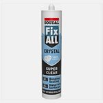 Soudal Fix ALL Crystal Clear Hybrid Polymer Adhesive Sealant Super Clear 290ml