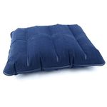 Hyfive Inflatable Travel Pillow Flocked Camping, Neck & Lumbar Support Blue