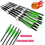 18/20"in Aluminum Crossbow Bolts Hunting Arrow Changeable Tip Half Moon Nock 12X