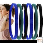 Mens Boys Ladies Long Black Thin Hair Elastic Football Sports Headband UK