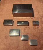 Seven Fred Davis Mexican Sterling Silver and Semi-Precious Stone Pillboxes Taxco