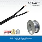 100m QED 42 Strand Oxygen Free Copper OFC High Quality HiFi Speaker Cable Black
