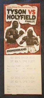 1996 Mike Tyson vs Evander Holyfield FULL On-Site $1500 Boxing Ticket "Finally"