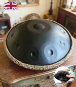 Handpan Drum D Kurd BLACK 10 n 440Hz 22' Stainless Steel Beginners Gift 1.2Thick