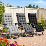 Neo 2pcs Zero Gravity Sun Lounger With Padded Cushions Foldable Reclining Chair