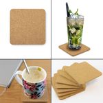 Square Cork Coasters 10 cm Heat Stain Protect Suitable to Engrave Coffee Tea Cup