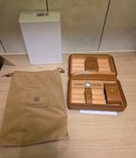 Glencreag Leather Cedar Wood Portable Travel Cigar Humidor
