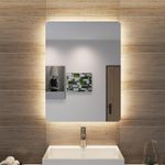 500x700mm Bathroom Mirror with LED Lights Touch Dimmable Demister Wall Mounted
