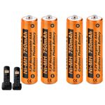 Rechargeable AAA Cordless Phone Batteries 750mAh 1.2V Ni-MH for Panasonic Phones
