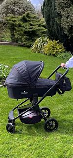 Venicci Turisso Black Single Pram with Carrycot, From Birth, Max 22kg