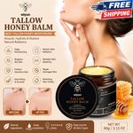 Grass-Fed Beef Tallow and Honey balm, Beef Tallow Skin Care, Moisturising Cream