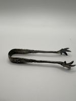 Antique Sterling Silver Claw Foot Sugar Tongs, 4" Long