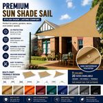 UK HEAVY DUTY SUN SHADE SAIL GARDEN PATIO AWNING CANOPY 98% UV BLOCK WATERPROOF