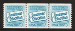 US Scott #2005, Plate #4 Coil with Line 1982 Consumer Education 20c VF MNH