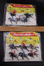 Two 1950's Cowboy and Indians on Original Backing Card - Made in Hong Kong