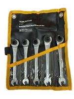 Toolfocus TF1130  Brake Pipe Line Ratchet Flare Nut Wrench Set 5pcs 8mm - 12mm
